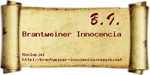 Brantweiner Innocencia névjegykártya
